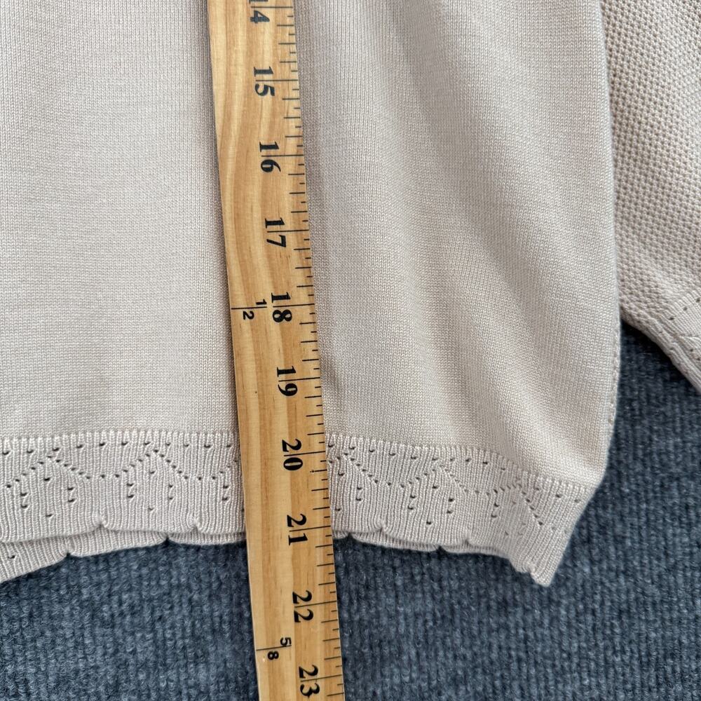 Kate Kasin Womens Cropped Floral Knit Cardigan Sweater Size 2XL Cottage Feminine - Picture 9 of 11